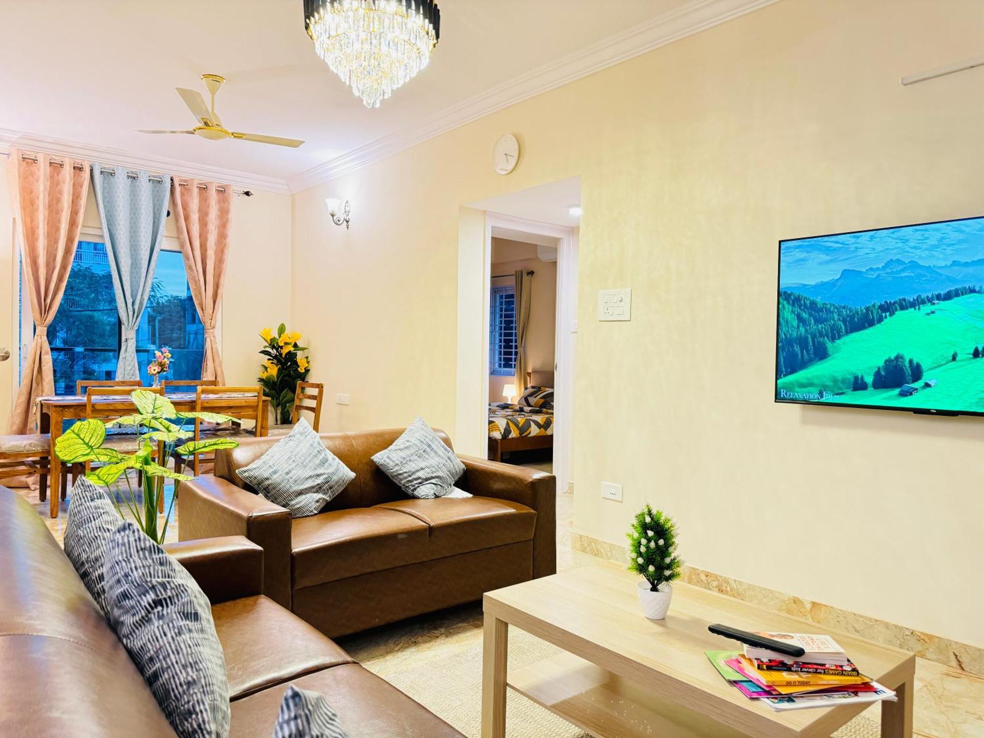 Elegant 3bhk Fully Furnished And Equipped Near Hitec By Evara Apartment *
